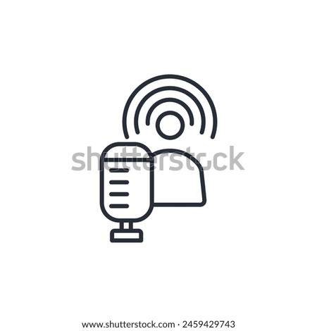 host podcast icon. vector.Editable stroke.linear style sign for use web design,logo.Symbol illustration.