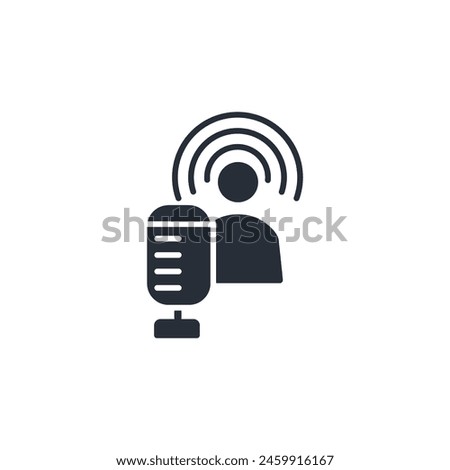 host podcast icon. vector.Editable stroke.linear style sign for use web design,logo.Symbol illustration.