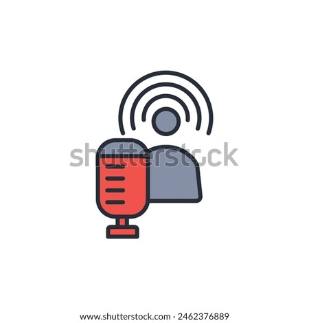 host podcast icon. vector.Editable stroke.linear style sign for use web design,logo.Symbol illustration.