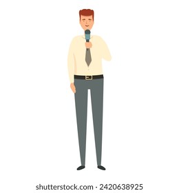 Host reporter icon cartoon vector. Online tv media. Host master device