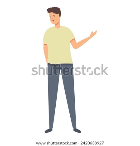 Host reporter icon cartoon vector. Male personal visual. Digital host