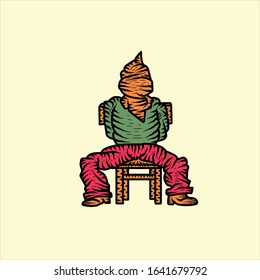 Hostage. Act of terrorism. Vector illustration