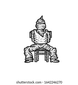Hostage. Act of terrorism. Vector illustration