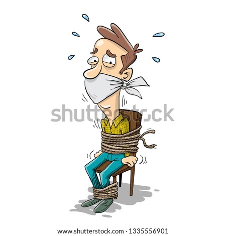 hostage gaged and tided to a chair