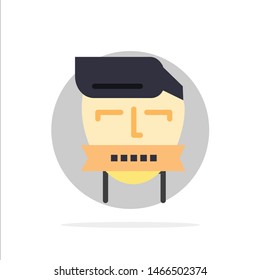 Hostage, Mouth, Opponent, Shut, Terrorism Abstract Circle Background Flat color Icon. Vector Icon Template background