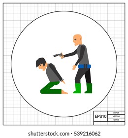 Hostage and Terrorist with Gun Icon