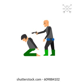 Hostage and Terrorist with Gun Icon