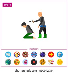 Hostage and Terrorist with Gun Icon