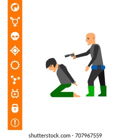 Hostage and Terrorist with Gun Icon