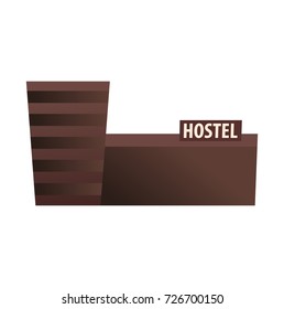 Hostel building. Guest house. Hotel building Travel