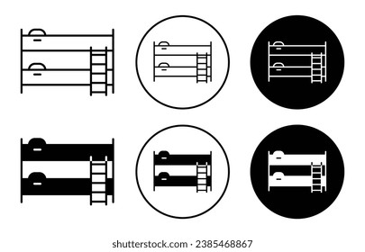 Hostel bunk bed vector illustration set. Suitable for apps and websites.