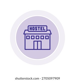Hostel ícone círculo de cor, vetor, pixel perfeito, arquivo ilustrador 