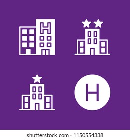 hostel icon. 4 hostel set with hotel vector icons for web and mobile app