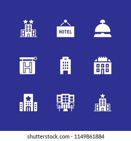 hostel icon. 9 hostel set with hotel vector icons for web and mobile app