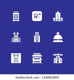 hostel icon. 9 hostel set with hotel vector icons for web and mobile app