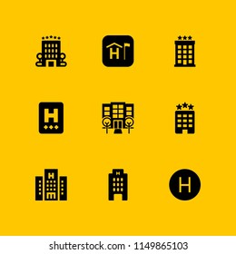 hostel icon. 9 hostel set with hotel vector icons for web and mobile app