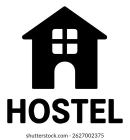 Ícone de Hostel no vetor de fundo branco
Ícone de viagem vetorial
