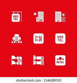 hostel icon set. bunk, bunk bed and hostel vector icon for graphic design and web