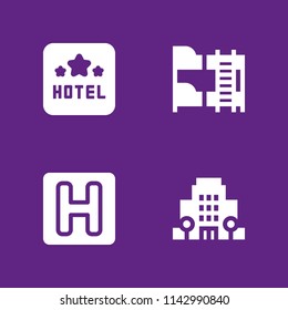 hostel icon set. bunk and hotel vector icon for graphic design and web