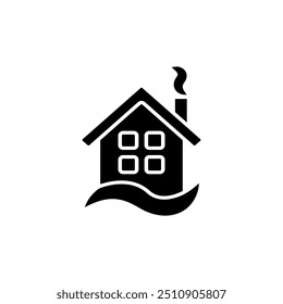 Hostel-Symbol, Vektor. Illustrationszeichen. Haussymbol oder -logo.