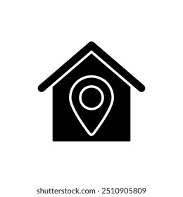 Icono de albergue Vector. Letrero de ilustración casera. Símbolo o logotipo de la casa.