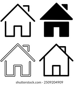 Conjunto de Vector de icono de albergue. Colección de letrero de ilustración para el hogar. Símbolo o logotipo de la casa.