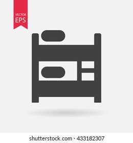 Hostel Icon Vector sign isolated on white background. Flat design illustration adapted for web, website, mobile app