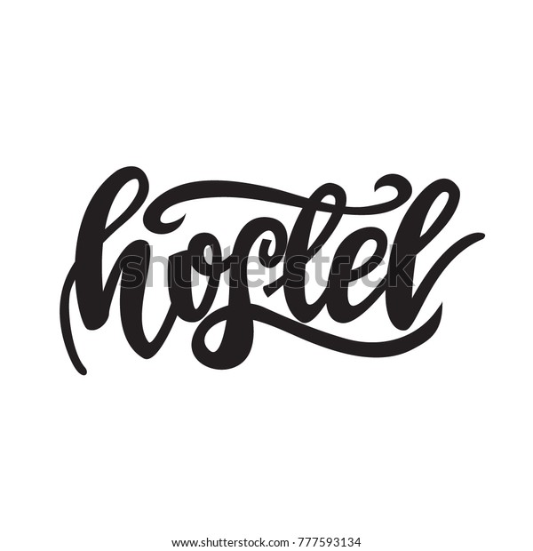 Hostel Lettering Vector Illustration Stock Vector (Royalty Free ...