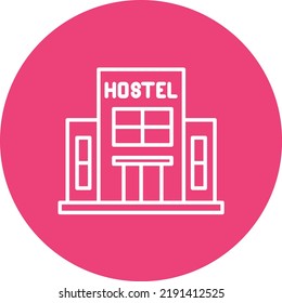 Hostel line circle icon vector image. Can be used for house, houses. Can also be used for web apps, mobile apps and print media.