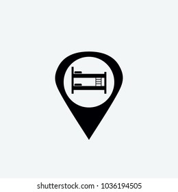 hostel location icon vector
