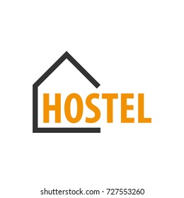 Hostel Logo. Hotel Logo. Travel Rest Place. Vector Illustration