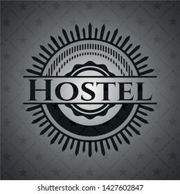 Hostel realistic dark emblem. Vector Illustration. Detailed.