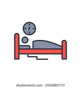 hostel room icon. vector.Editable stroke.linear style sign for use web design,logo.Symbol illustration.
