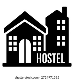 hostel silhouette  icon vector on white background 