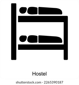 Hostel and vacation icon concept