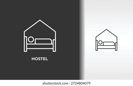 Ilustração De Símbolo Isolado De Vetor, Ícone Ou Sinal De Logotipo Do Albergue