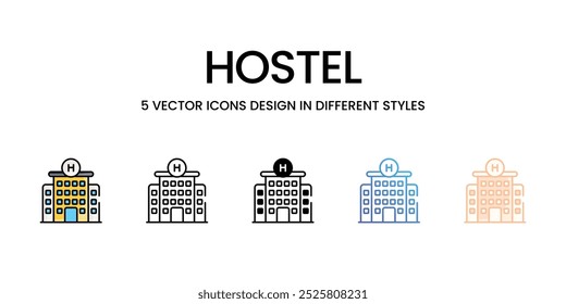 Hostel vector icons set stock illustration