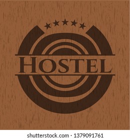 Hostel wood emblem. Vintage.