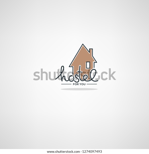 Hostel You Logo Template Doodle Style Stock Vector (Royalty Free ...