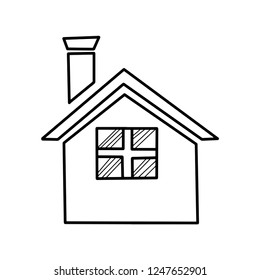 Hostelry icon. Lodging icon hand drawn. Hand drawn icon