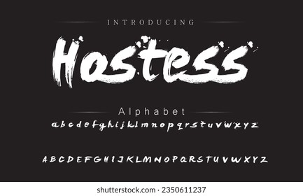 Hostess Best Alphabet Painting Paint Brush Beauty Script Logotype Font lettering handwritten