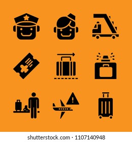 hostess, graphic, captain and information icon set. Vector illustration for web and design.
