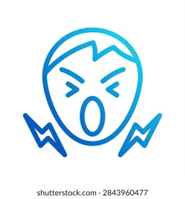 Hostility Icon - Outline Gradient Icons For Conflict Resolution And Business Management