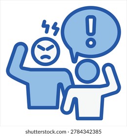Hostility Single Icon Blue White