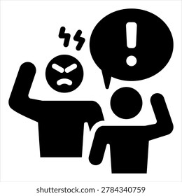 Hostility Single Icon Glyph Black