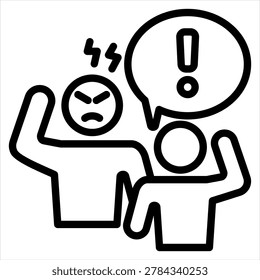 Hostility Single Icon Line Black