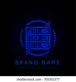 Hosting blue chromium metallic logo