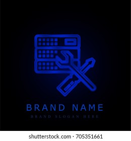 Hosting blue chromium metallic logo