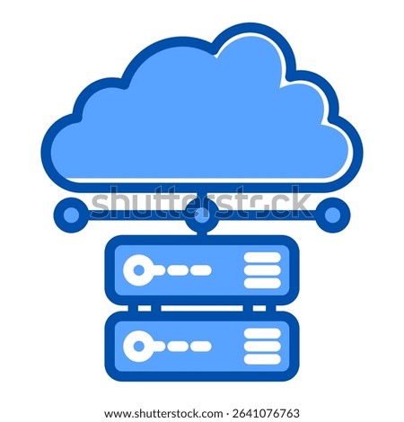 Hosting blue color icon. Simple vector icon design in blue color style. Editable vector format