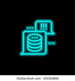 Hosting blue glowing neon ui ux icon. Glowing sign logo vector
